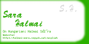 sara halmai business card